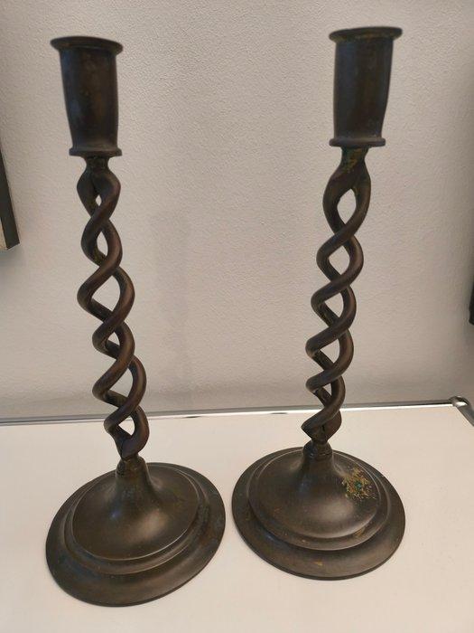 Kaarsenstandaard met oor Barley Twist - Messing - Leuchter, Antiquités & Art, Antiquités | Autres Antiquités