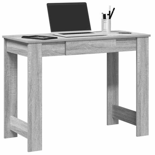 vidaXL Bureau 100x45x75 cm bewerkt hout grijs sonoma, Huis en Inrichting, Bureaus, Nieuw, Verzenden