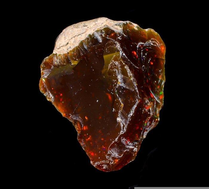 Opaal Vuurzwart XL- 13.5 g, Verzamelen, Mineralen en Fossielen