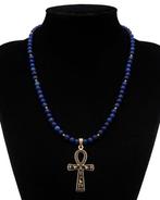 Lapis lazuli - Collier Égyptien - Croix Ankh des Pharaons :, Antiek en Kunst