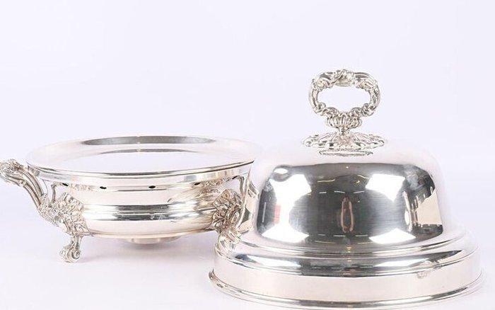 Schotel - Verzilverd - Chauffe-plat met zilverkleurig metaal, Antiek en Kunst, Antiek | Meubels | Tafels
