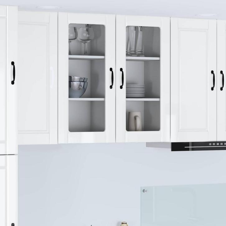 vidaXL Keuken Kast Hoogglans wit 40 x 31 x 80 cm Bewerkt, Maison & Meubles, Armoires | Autre, Envoi