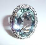 Ring - 18 karaat Witgoud - 11.50ct. tw. Aquamarijn - Maat 58