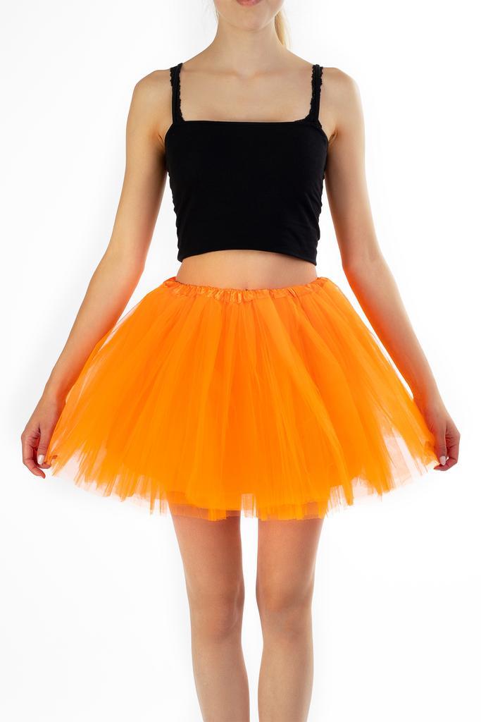 KIMU® Tutu Oranje Tule Rokje 110 116 122 128 134 140 UV Pett, Kinderen en Baby's, Carnavalskleding en Verkleedspullen, Meisje