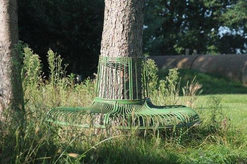 Ensemble de sièges - boombank vert antique - Métal, Antiek en Kunst, Kunst | Designobjecten