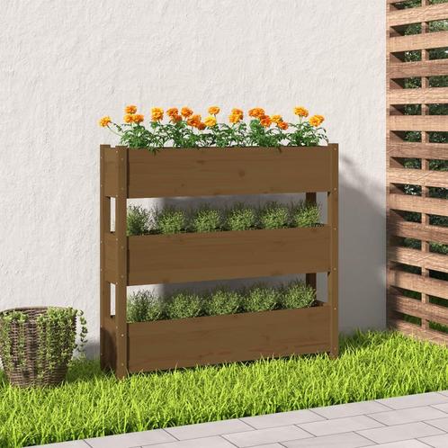 vidaXL Plantenbak 112x25x104,5 cm massief grenenhout, Tuin en Terras, Bloempotten, Nieuw, Verzenden