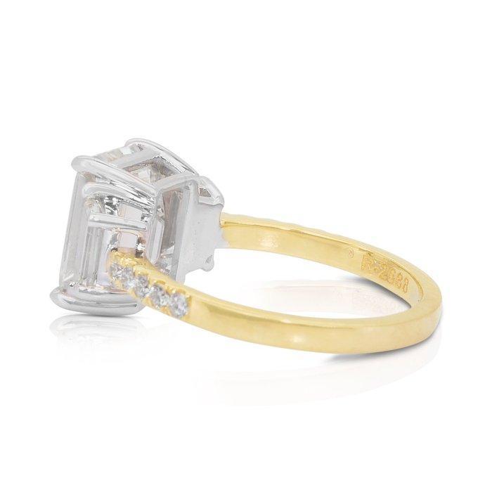 Ring - 18 karaat Geel goud, Witgoud - 4.51ct. tw. Diamant, Bijoux, Sacs & Beauté, Bagues
