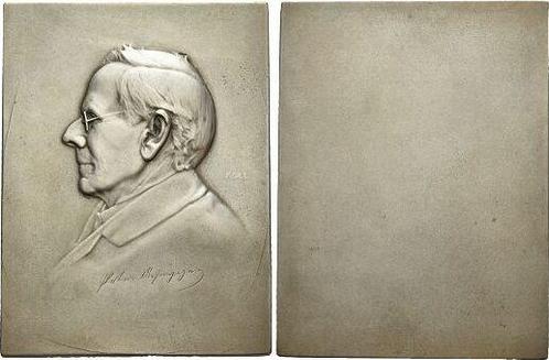 Bronze-plakette Personenmedaille Rosegger, Peter 1843 +19..., Postzegels en Munten, Penningen en Medailles, Verzenden