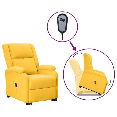 vidaXL Sta-op-stoel stof geel, Huis en Inrichting, Fauteuils, Nieuw, Verzenden