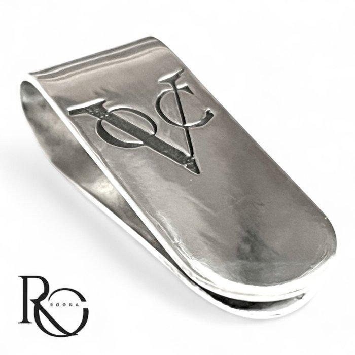 Other brand - Massief zilveren geldclip met VOC logo -, Antiek en Kunst, Antiek | Zilver en Goud