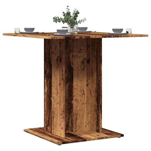 vidaXL Eettafel 80x80x75 cm bewerkt hout oud houtkleurig, Huis en Inrichting, Tafels | Eettafels, Nieuw, Verzenden