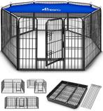TRESKO® Puppyren 60 cm hoog met dak en grondankers, 8-delig,, Dieren en Toebehoren, Verzenden, Nieuw