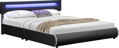 Tweedekans | Gestoffeerd Bed Sevilla - 180 x 200 cm - Zwart, Huis en Inrichting, Slaapkamer | Bedden, Ophalen of Verzenden