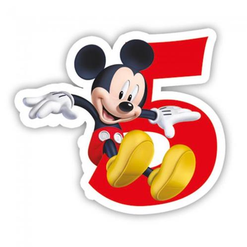 Mickey Mouse Kaars 5 Jaar, Hobby en Vrije tijd, Feestartikelen, Nieuw, Verzenden