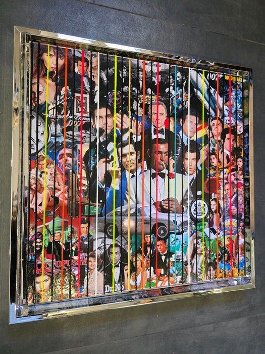 Elmago - O07 James Bond cinéma icons 4 codebarre (large), Antiek en Kunst, Kunst | Schilderijen | Modern