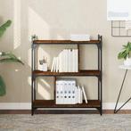 vidaXL Boekenkast 3-laags 76x32x88 cm bewerkt hout bruin, Huis en Inrichting, Verzenden, Nieuw