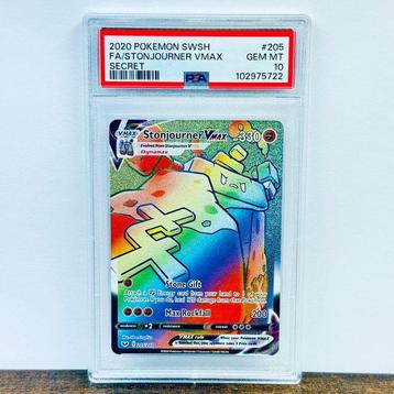 Pokémon Graded card - Stonjourner Vmax Rainbow - SWSH #205 -