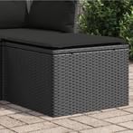 vidaXL Tuinkruk met kussen 55x55x37 cm poly rattan zwart, Verzenden, Nieuw