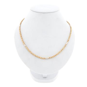Bicolor gouden vierkante koningsketting | 64 cm beschikbaar voor biedingen