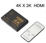 4K HDMI splitter verdeler 3x ingang switch hub + afstandsbed, Audio, Tv en Foto, Audiokabels en Televisiekabels, Verzenden, Nieuw