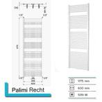 Handdoekradiator Palimi Recht 1775 x 600 mm Aluminium, Doe-het-zelf en Bouw, Ophalen of Verzenden, Nieuw, Bad