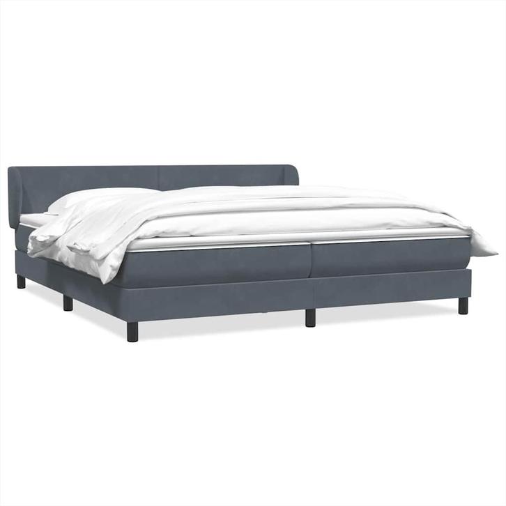 vidaXL Boxspring met matrassen fluweel donkergrijs 180x210, Maison & Meubles, Chambre à coucher | Lits, Envoi