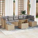 vidaXL 8-delige tuinsofa set met kussens beige poly rattan, Tuin en Terras, Verzenden, Nieuw