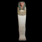 Oud-Egyptisch Hout Grote dekseldeksel van de sarcofaag. Late, Verzamelen
