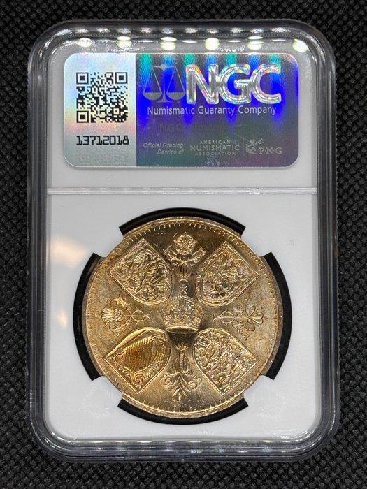 Verenigd Koninkrijk. Elizabeth II. 5 Shilling 1953 NGC MS65, Postzegels en Munten, Munten | Europa | Niet-Euromunten