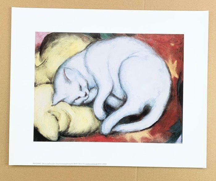Franz Marc (1880-1916) - Cat on yellow pillow - Artprint -, Antiek en Kunst, Curiosa en Brocante
