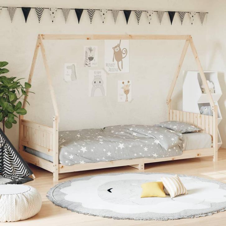 vidaXL Kinderbedframe 90x190 cm massief grenenhout, Kinderen en Baby's, Kinderkamer | Bedden, Nieuw, Verzenden
