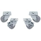 Kit van 4 zwenkwielen Ø100 voor kast, 2 met rem, Verzenden, Nieuw in verpakking, Koelen en Vriezen