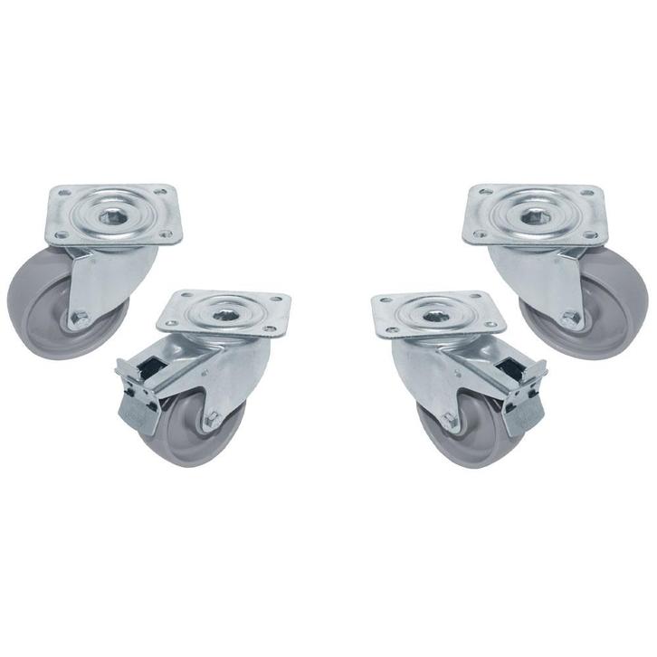 Kit van 4 zwenkwielen Ø100 voor kast, 2 met rem, Articles professionnels, Horeca | Équipement de cuisine, Envoi