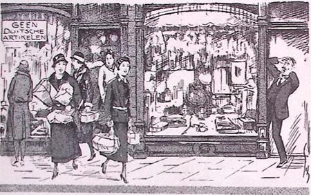 Boycot op Duitse producten op spotprent (lijst optie), Antiek en Kunst, Kunst | Litho's en Zeefdrukken, Verzenden