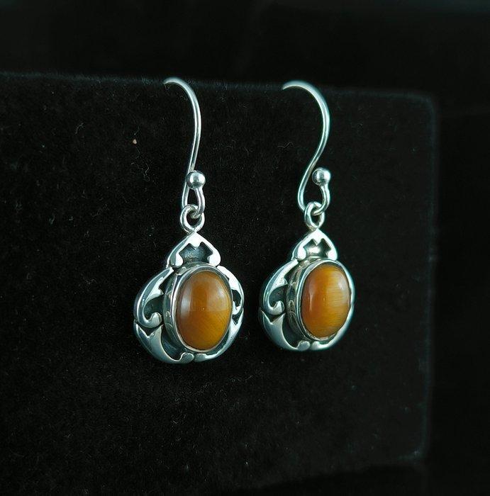 Zilver - Oorbellen - Ojo de Tigre Plata de Ley, Collections, Minéraux & Fossiles