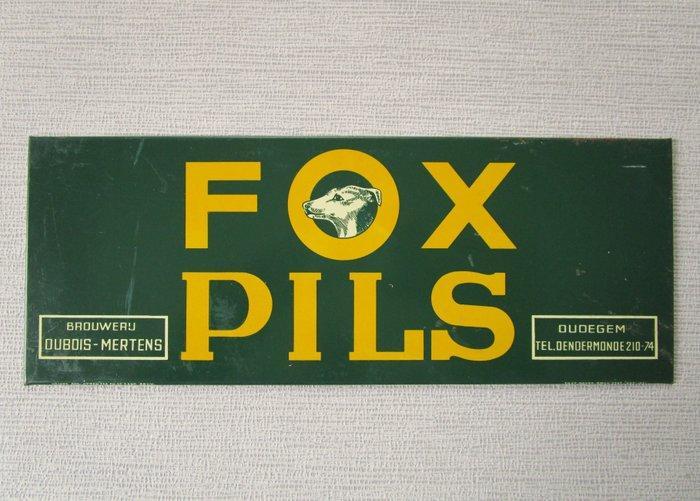 Rob Otten - Fox Pils (bier) - Reclamebord - Metaal, karton, Antiek en Kunst, Antiek | Wandborden en Tegels
