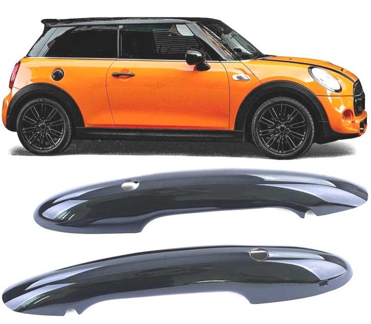 COQUES POIGNÉES DE PORTES MINI F55 F56 F57 NOIR BRILLANT KEY, Auto-onderdelen, Carrosserie, Verzenden