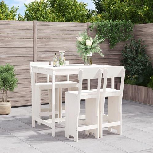 vidaXL 5-delige Barset massief grenenhout wit, Tuin en Terras, Tuinsets en Loungesets, Nieuw, Verzenden