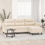 vidaXL Driezitsbank met voetenbank 180 cm microvezelstof, Verzenden, Nieuw