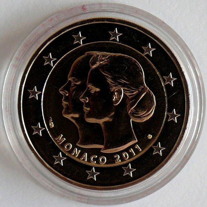 Monaco. 2 Euro 2011 Mariage Princier Proof (Zonder, Postzegels en Munten, Munten | Europa | Euromunten