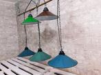Plafondlamp - Vintage fabriekslamp - Emaille, Staal, Antiek en Kunst, Antiek | Wandborden en Tegels