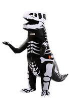 KIMU® Opblaas Kostuum T-Rex Zwart Wit Skelet Opblaasbaar Pak, Kleding | Heren, Ophalen of Verzenden, Nieuw