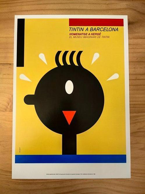 Peret - Cartel homenaje a TINTIN / Barcelona 1984, Antiquités & Art, Art | Dessins & Photographie