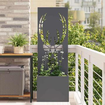 vidaXL Tuinplant met Decoratief Paneel Antraciet 50 x 140 cm beschikbaar voor biedingen