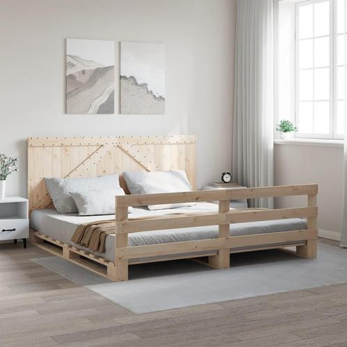 vidaXL Cadre de lit sans matelas avec tête de lit, Maison & Meubles, Chambre à coucher | Lits, Neuf, Envoi