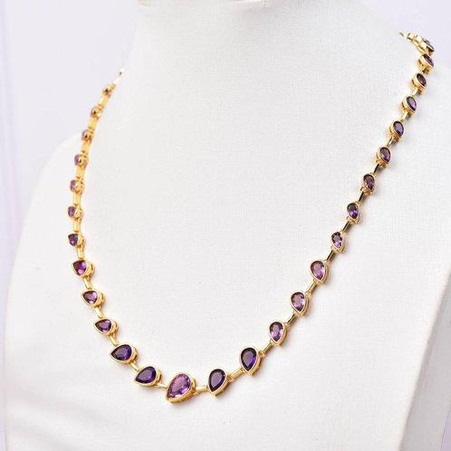 Sans Prix de Réserve - Collier Argent - Améthyste - Certifié, Handtassen en Accessoires, Kettingen