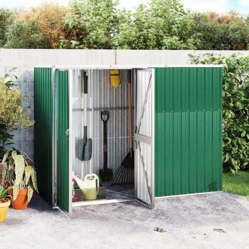 vidaXL Tuinschuur 225x89x161 cm gegalvaniseerd staal groen, Tuin en Terras, Tuinhuizen, Nieuw, Verzenden
