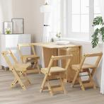 vidaXL Eetkamerstoelen 4 st Corona inklapbaar grenenhout, Huis en Inrichting, Verzenden, Nieuw
