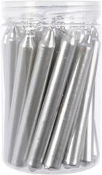 Kaarsen dinner wax kort dun metallic zilver 10,5 cm ø1,3, Nieuw