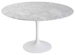 Eettafel Tulip Table 120cm Bovenblad Marmer wit Onderstel, Verzenden